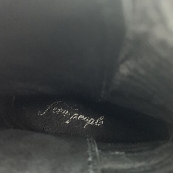 Free People Cambridge Wrap Leather Ankle Boots 37 6.5 Womens Black Low Booties - Picture 9 of 9